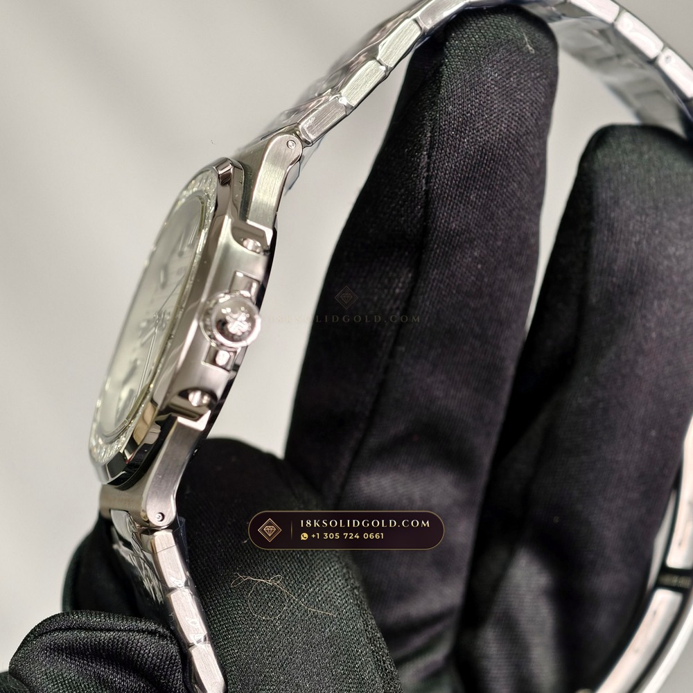 Patek Philippe Nautilus Self-Winding Diamond-Set Bezel Reference 5711/1A-011 — Salon Edition — Studio Gallery Plate VII in 904L Stainless Steel Custom Architecture (115.4g Verified Mass, Patek Philippe Cal. 26-330 S C / Cal. 324 S C - 21K Gold Rotor)