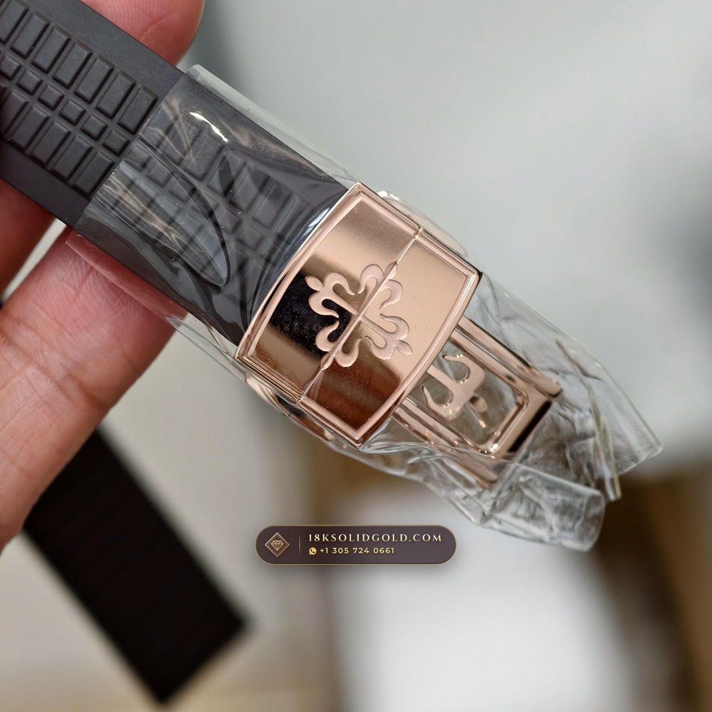 Patek Philippe Aquanaut Extra-Large Self-Winding 18K Rose Gold Chronometer Regulated Spec Reference 5167R — Hallmarked Edition — Studio Gallery Plate VIII in 18K Rose Gold Au750 (108.2g Verified Mass, Patek Philippe Cal. 324 S C - 21K Gold Rotor)