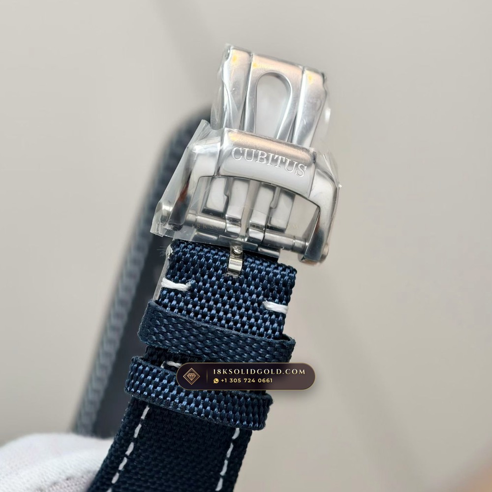 Patek Philippe Cubitus Grand Date & Moon Phases 45mm Custom Steel Reference 5822P-001 — Salon Edition — Studio Gallery Plate VII in 904L Stainless Steel Custom Architecture (114.9g Verified Mass, Patek Philippe Cal. 240 PS CI J LU - 22K Gold Micro-Rotor)