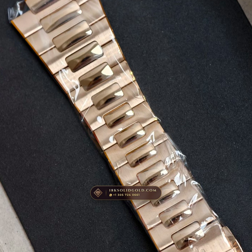 Patek Philippe Nautilus Moonphase & Power Reserve Full Solid 18K Rose Gold Bracelet Reference 5712/1R-001 — Hallmarked Edition angle 2