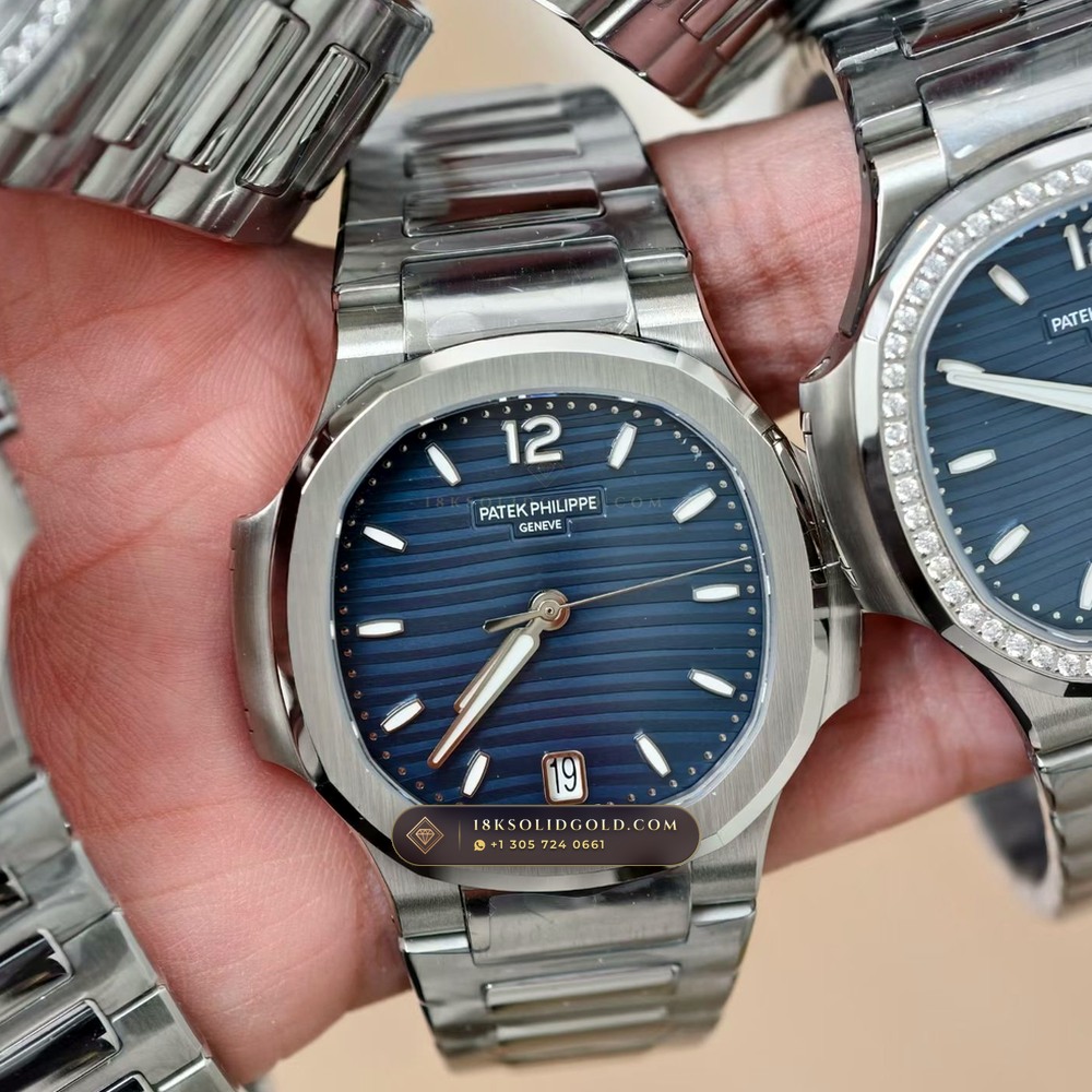 Patek Philippe Nautilus Ladies Automatic 35.2mm Diamond Bezel Reference 7118/1200A-001 — Salon Edition — Studio Gallery Plate VII in 904L Stainless Steel Custom Architecture (96.2g Verified Mass, Patek Philippe Cal. 324 S C - 21K Gold Rotor)