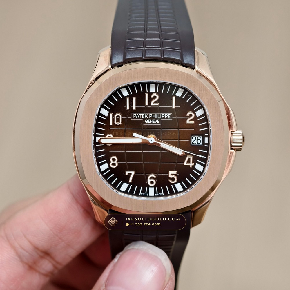 Patek Philippe Aquanaut Extra-Large Self-Winding 18K Rose Gold Hand-Chamfered Bevel Spec Reference 5167R — Hallmarked Edition