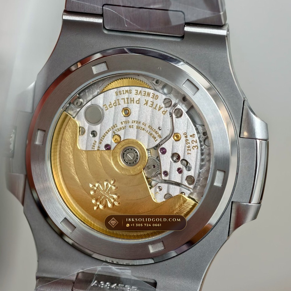 Patek Philippe Nautilus Self-Winding Sapphire Caseback Spec Reference 5711A — Salon Edition — Studio Gallery Plate VII in 904L Stainless Steel Custom Architecture (115.4g Verified Mass, Patek Philippe Cal. 26-330 S C / Cal. 324 S C - 21K Gold Rotor)