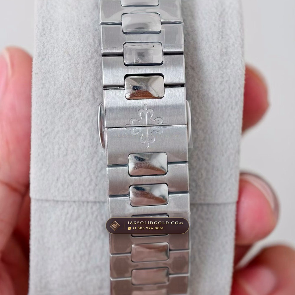 Patek Philippe Nautilus Moonphase & Power Reserve Tiffany Blue Dial Reference 5712A — Salon Edition — Studio Gallery Plate VII in 904L Stainless Steel Custom Architecture (116.1g Verified Mass, Patek Philippe Cal. 240 PS IRM C LU - 22K Gold Micro-Rotor)