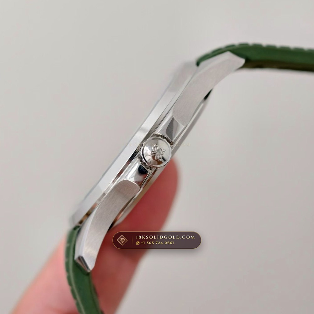 Patek Philippe Aquanaut Jumbo 42.2mm 18K White Gold Geneva Atelier Spec Reference 5168G — Hallmarked Edition — Studio Gallery Plate VII in 18K White Gold Au750 (120.9g Verified Mass, Patek Philippe Cal. 324 S C - 21K Gold Rotor)