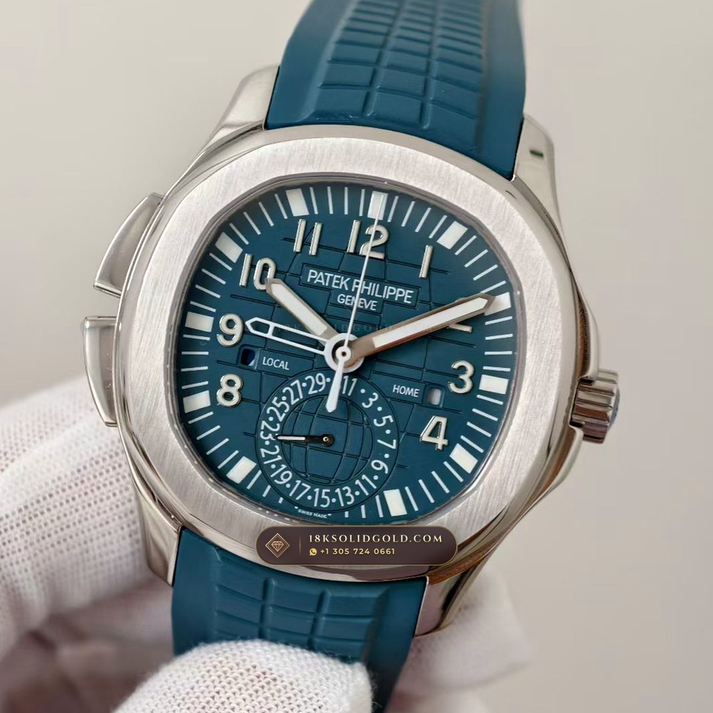 Patek Philippe Aquanaut Travel Time Dual-Zone Geneva Atelier Spec Reference 5164A — Salon Edition angle 2