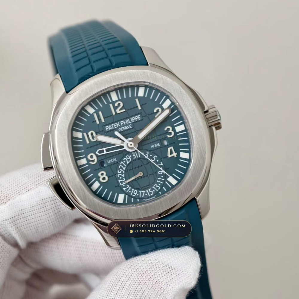 Patek Philippe Aquanaut Travel Time Dual-Zone Geneva Atelier Spec Reference 5164A — Salon Edition angle 3