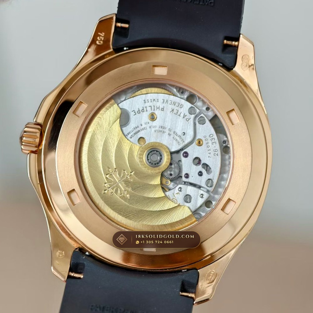 Patek Philippe Aquanaut Extra-Large Self-Winding 18K Rose Gold Reference 5167/300R-010 — Hallmarked Edition — Studio Gallery Plate VII in 18K Rose Gold Au750 (108.6g Verified Mass, Patek Philippe Cal. 324 S C - 21K Gold Rotor)
