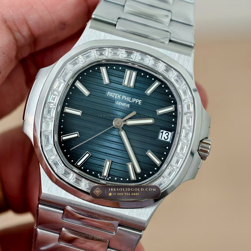Patek Philippe Nautilus Self-Winding Diamond-Set Bezel Reference 5711A — Salon Edition angle 2