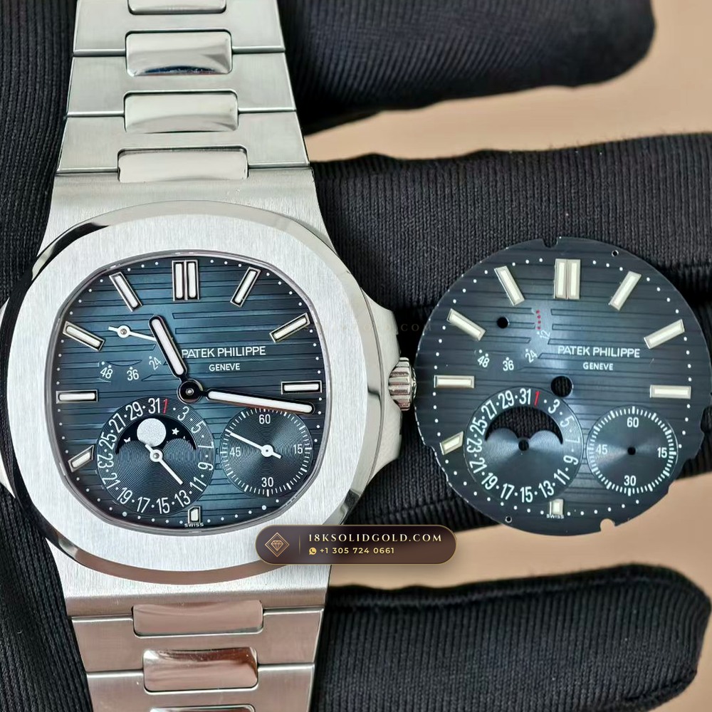 Patek Philippe Nautilus Moonphase & Power Reserve Geneva Atelier Spec Reference 5712A — Salon Edition angle 2