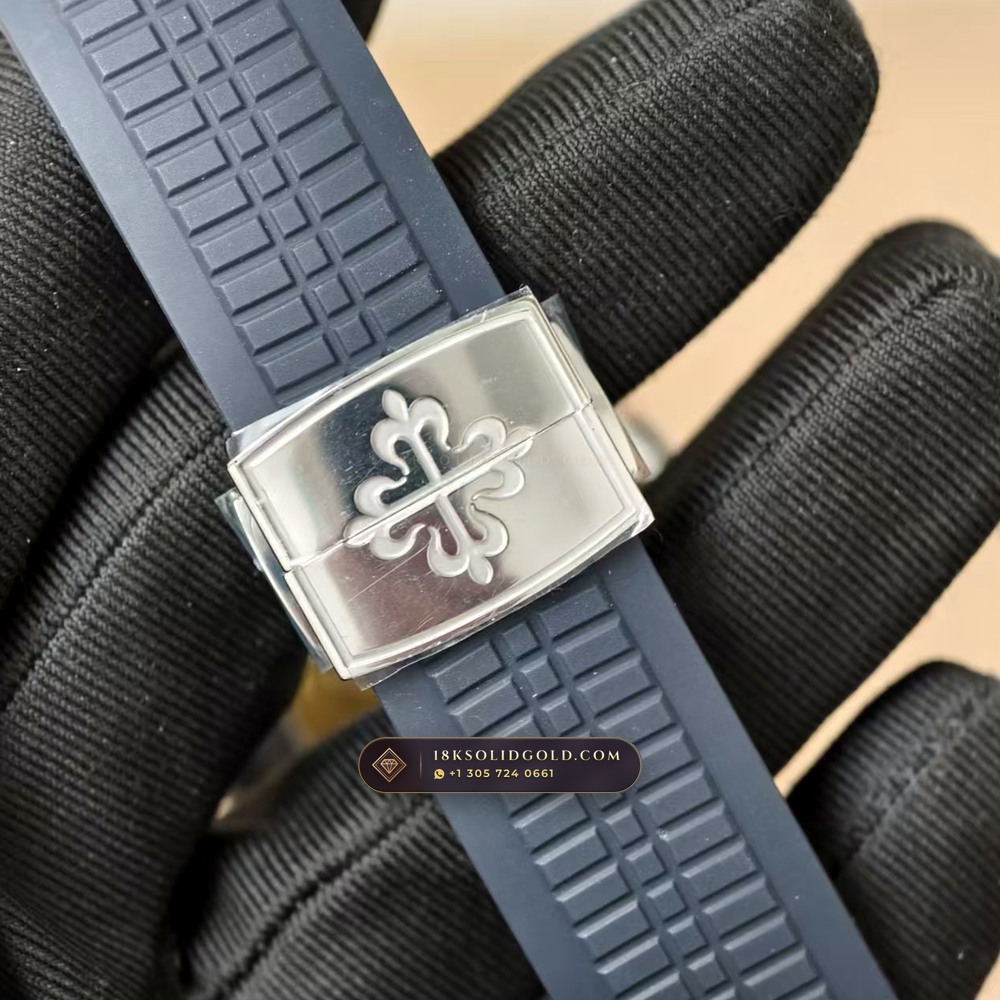 Patek Philippe Aquanaut Jumbo 42.2mm 18K White Gold Hand-Finished Buff Dial 5-Axis CNC Case Reference 5168G — Hallmarked Edition — Studio Gallery Plate VIII in 18K White Gold Au750 (120.2g Verified Mass, Patek Philippe Cal. 324 S C - 21K Gold Rotor)