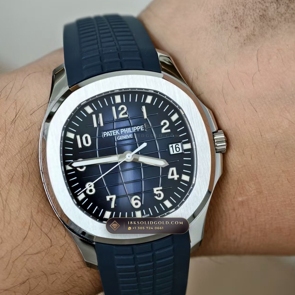 Patek Philippe Aquanaut Jumbo 42.2mm 18K White Gold Hand-Finished Buff Dial 5-Axis CNC Case Reference 5168G — Hallmarked Edition — Studio Gallery Plate IX in 18K White Gold Au750 (120.2g Verified Mass, Patek Philippe Cal. 324 S C - 21K Gold Rotor)