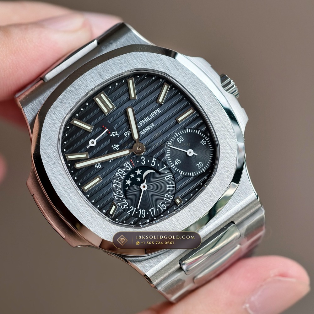 Patek Philippe Nautilus Moonphase & Power Reserve Reference 5712/1A-001 — Salon Edition angle 2