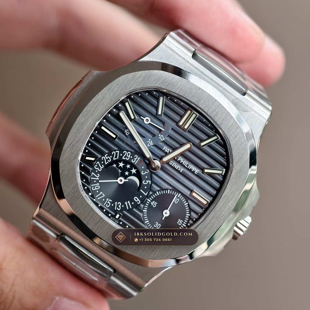 Patek Philippe Nautilus Moonphase & Power Reserve Reference 5712/1A-001 — Salon Edition angle 3
