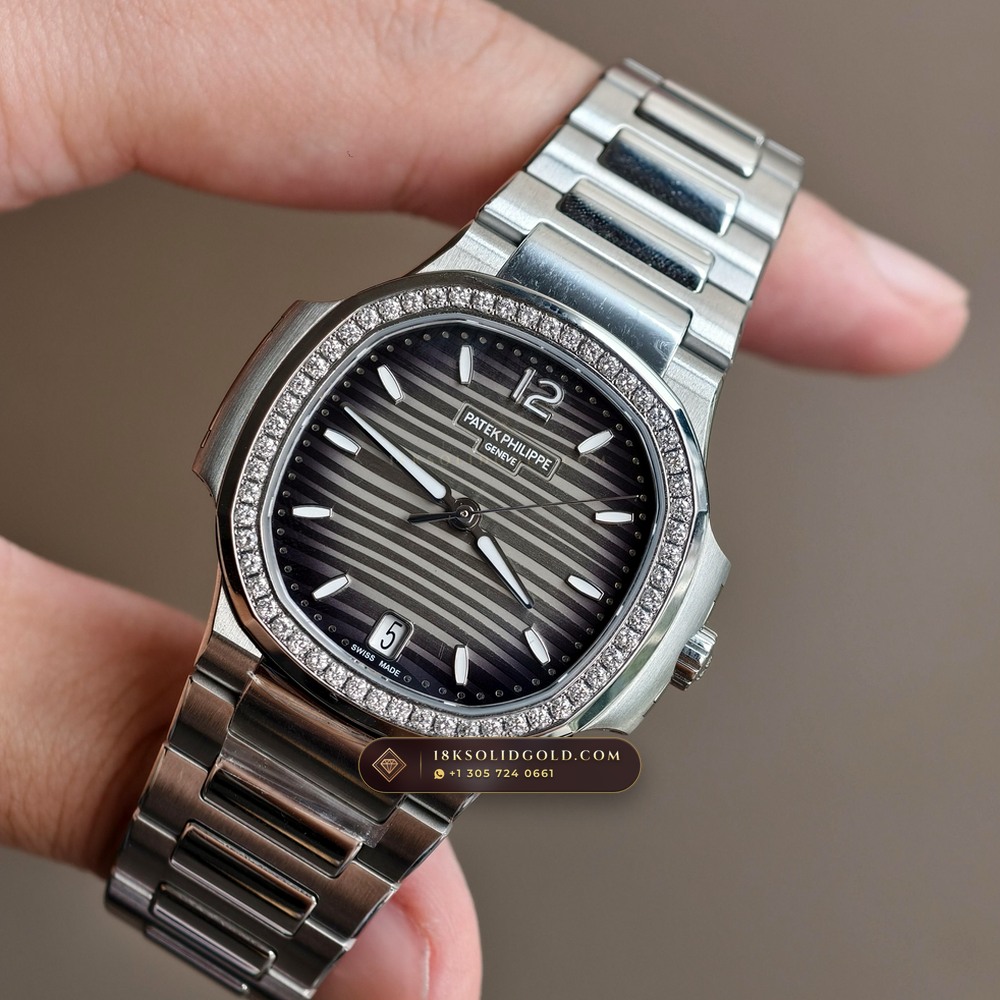 Patek Philippe Nautilus Ladies Automatic Diamond-Set Bezel Reference 7118/1200A-011 — Salon Edition angle 2
