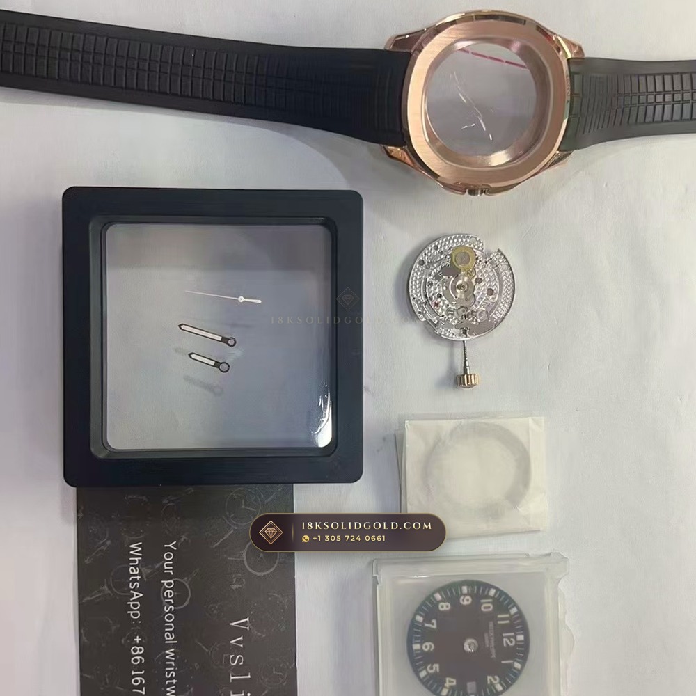 Patek Philippe Aquanaut Extra-Large Self-Winding 18K Rose Gold Monte-Carlo Showroom Spec Reference 5167R — Hallmarked Edition — Studio Gallery Plate XII in 18K Rose Gold Au750 (108.1g Verified Mass, Patek Philippe Cal. 324 S C - 21K Gold Rotor)
