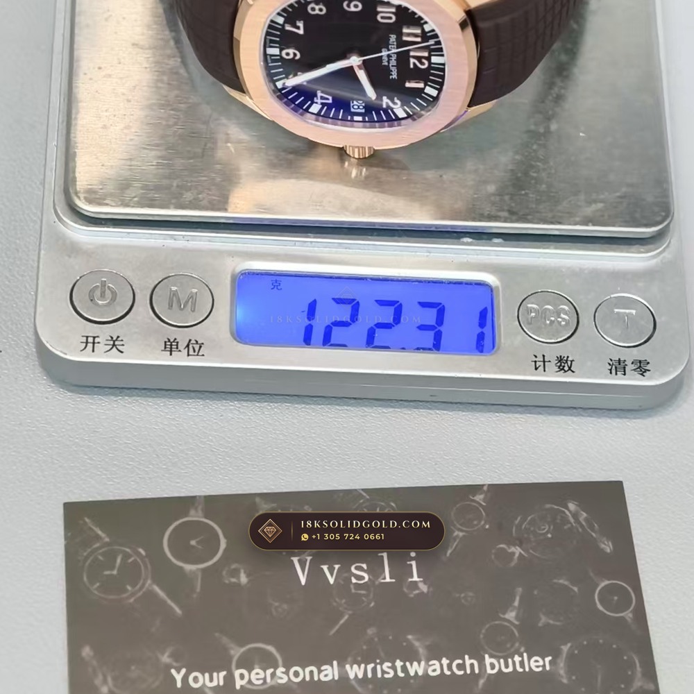 Patek Philippe Aquanaut Extra-Large Self-Winding 18K Rose Gold Monte-Carlo Showroom Spec Reference 5167R — Hallmarked Edition — Studio Gallery Plate IX in 18K Rose Gold Au750 (108.1g Verified Mass, Patek Philippe Cal. 324 S C - 21K Gold Rotor)
