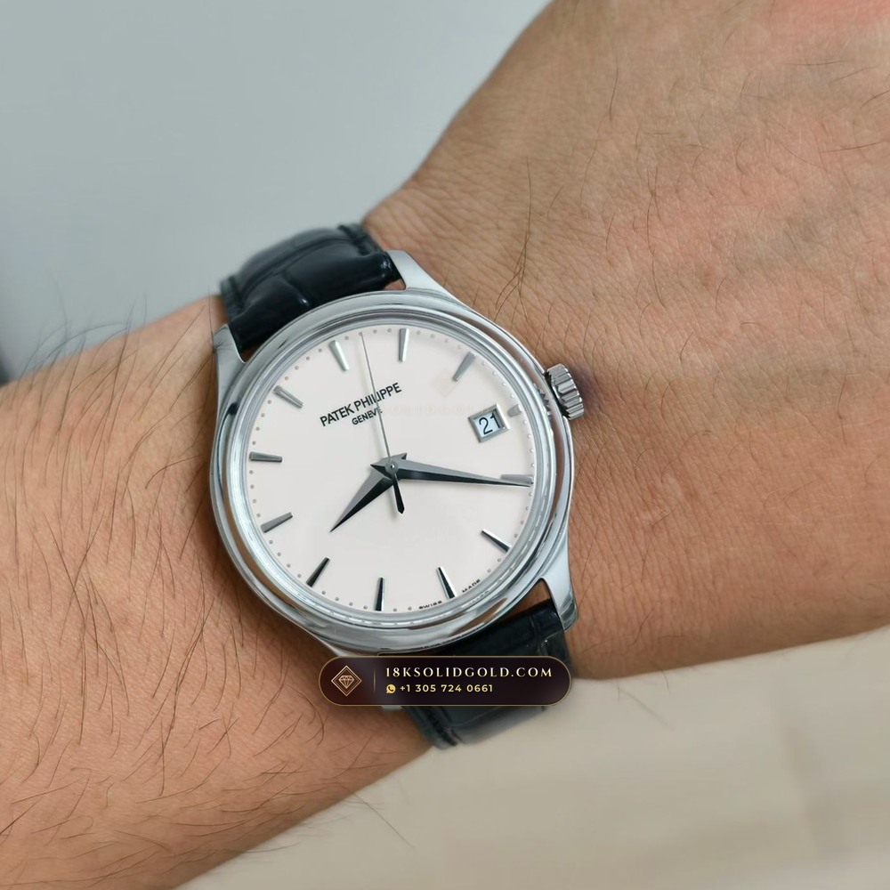 Patek Philippe Calatrava Automatic 18K White Gold Reference 5227G-001 — Hallmarked Edition — Studio Gallery Plate IX in 18K White Gold Au750 (79.0g Verified Mass, Patek Philippe Cal. 324 S C - 21K Gold Rotor)