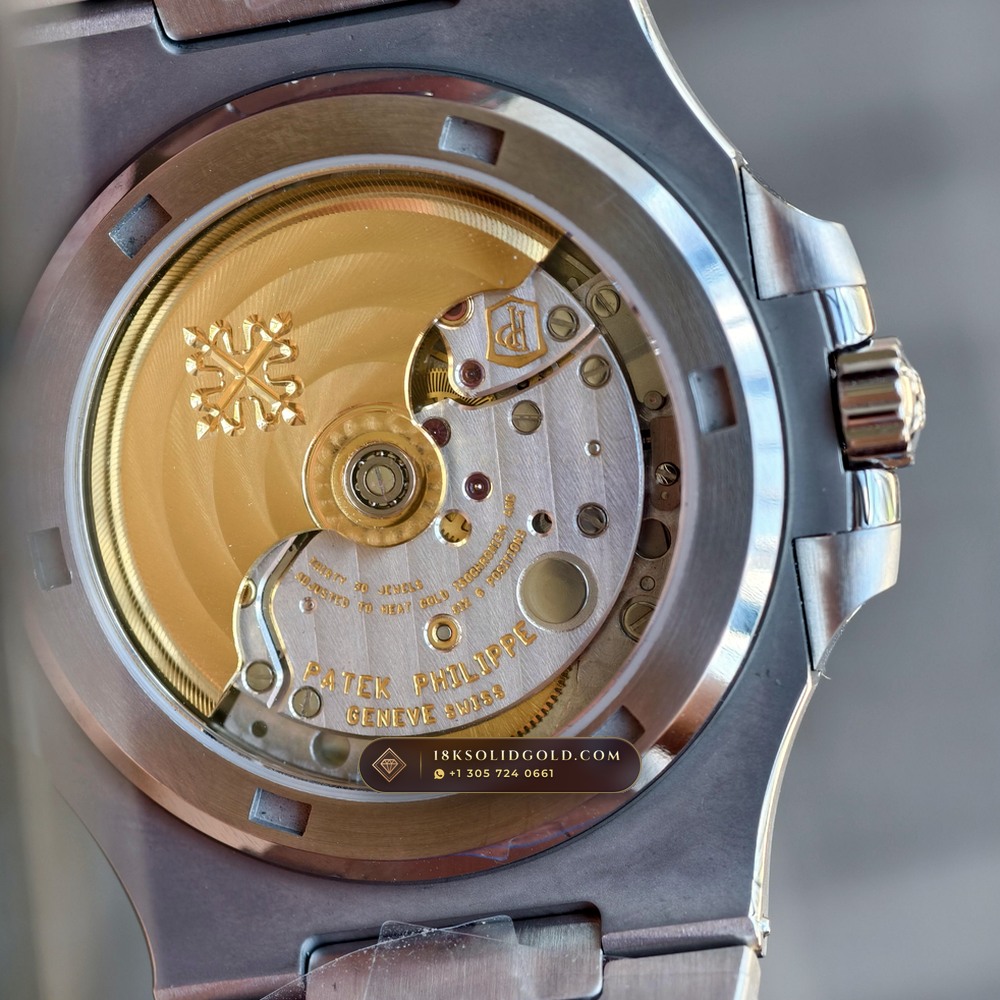 Patek Philippe Nautilus Self-Winding 22K Gold Rotor 5-Axis CNC Case Reference 5711/1A-014 — Salon Edition — Studio Gallery Plate VIII in 904L Stainless Steel Custom Architecture (115.2g Verified Mass, Patek Philippe Cal. 26-330 S C / Cal. 324 S C - 21K Gold Rotor)
