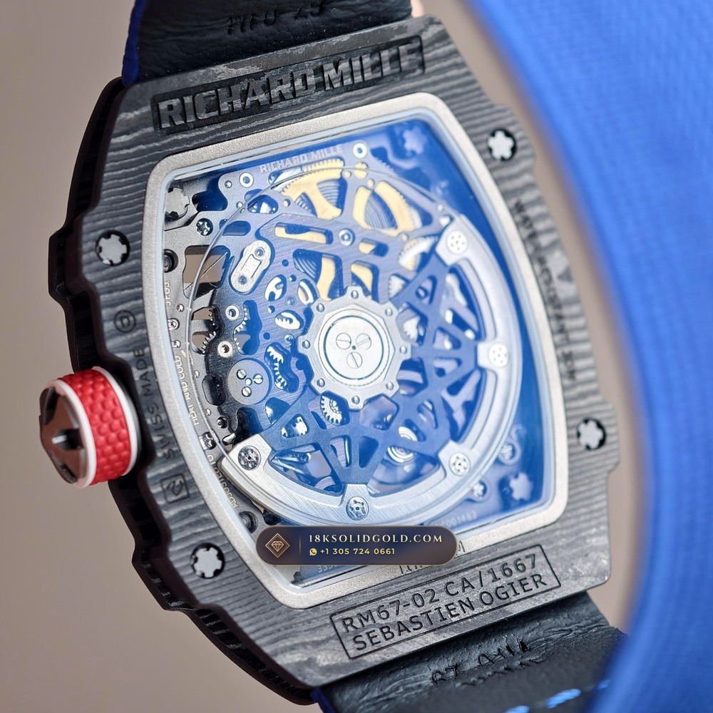Richard Mille RM 67-02 Automatic Extra-Flat Sebastien Ogier Carbon TPT Geneva Atelier Spec — Salon Edition — Studio Gallery Plate VII in Carbon TPT & Grade 5 Titanium (33.6g Verified Mass, Richard Mille Cal. CRMA7 Skeletonized Titanium)