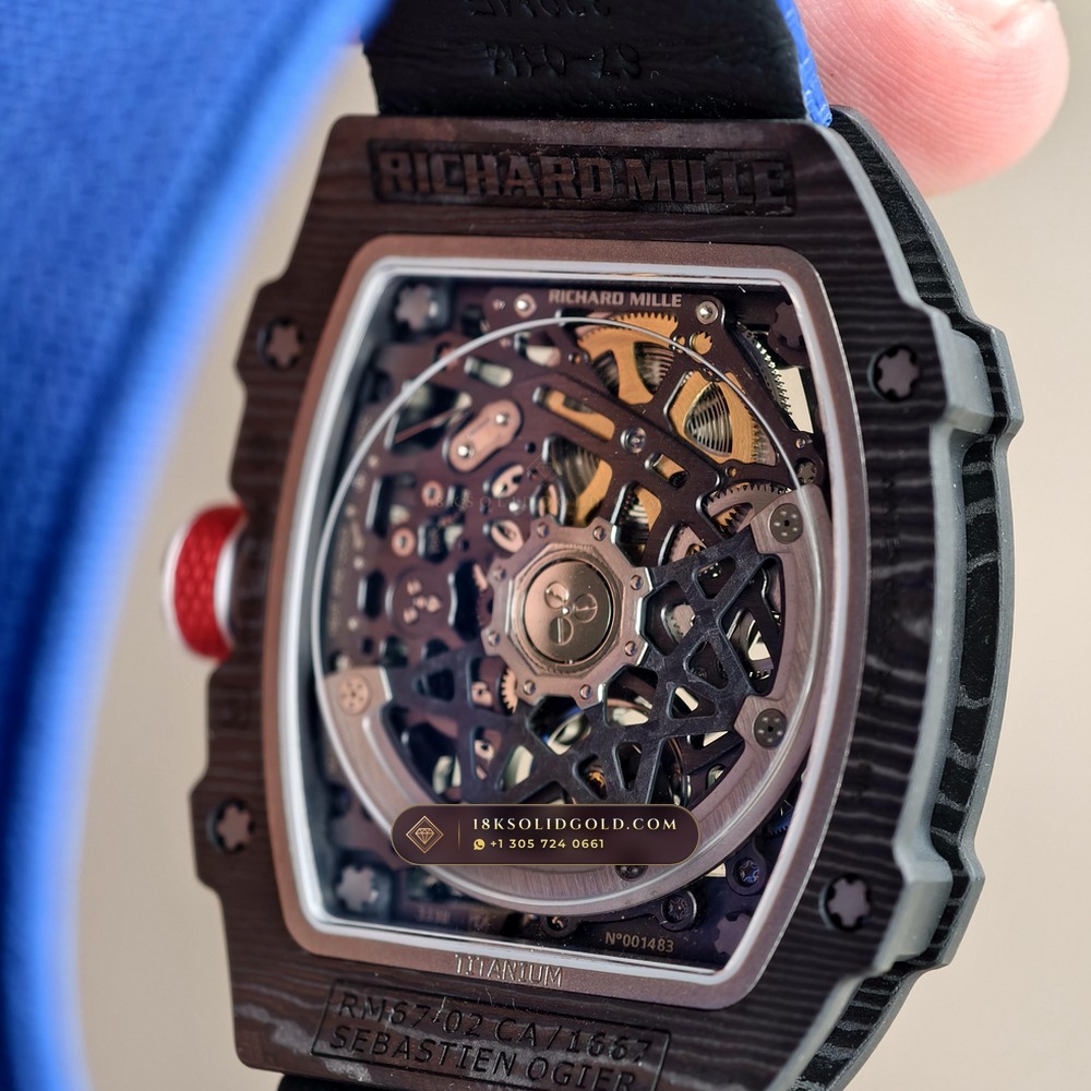 Richard Mille RM 67-02 Automatic Extra-Flat Sebastien Ogier Carbon TPT Geneva Atelier Spec — Salon Edition — Studio Gallery Plate VIII in Carbon TPT & Grade 5 Titanium (33.6g Verified Mass, Richard Mille Cal. CRMA7 Skeletonized Titanium)