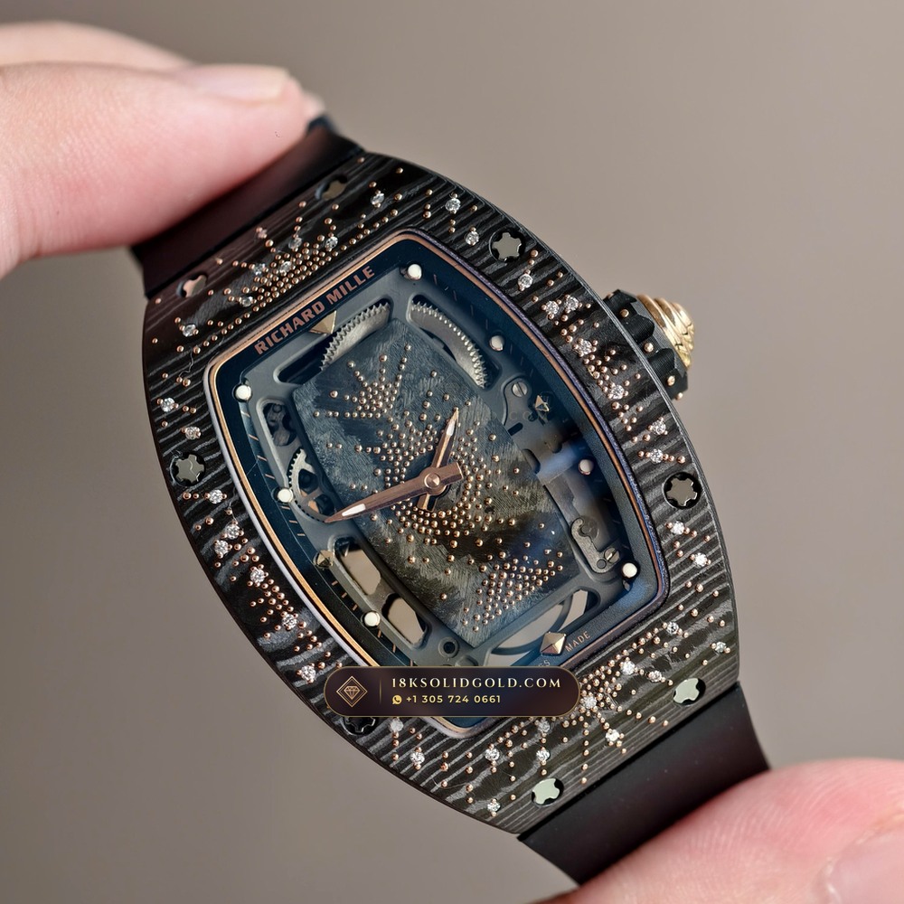 Richard Mille RM 07-01 Automatic Tonneau Dark Night Carbon TPT & Gold Leaf — Salon Edition angle 2