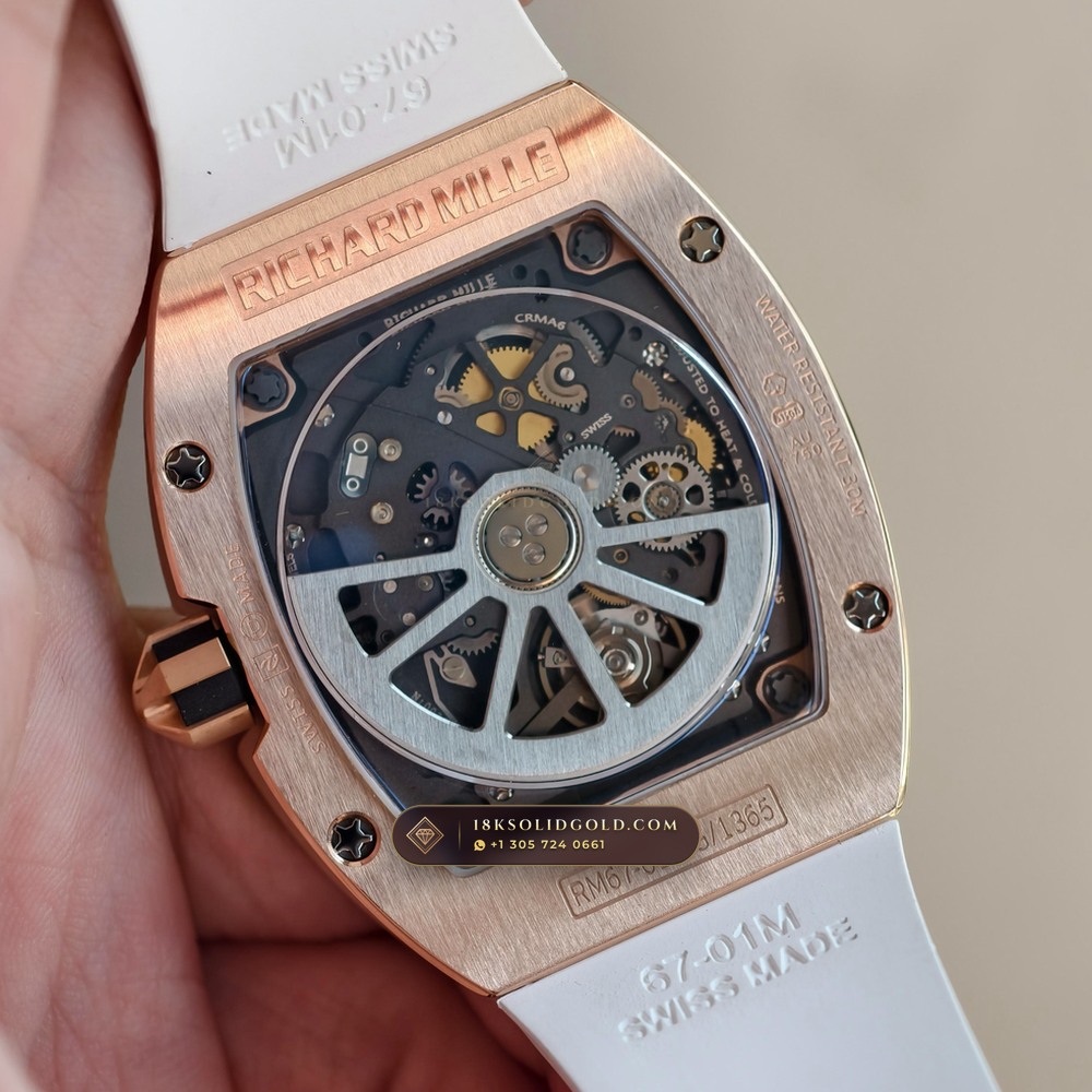 Richard Mille RM 67-01 Automatic Extra-Flat Skeleton 18K Rose Gold — Hallmarked Edition — Studio Gallery Plate VII in 18K Rose Gold Au750 (73.8g Verified Mass, Richard Mille Cal. CRMA6 - Platinum Rotor)