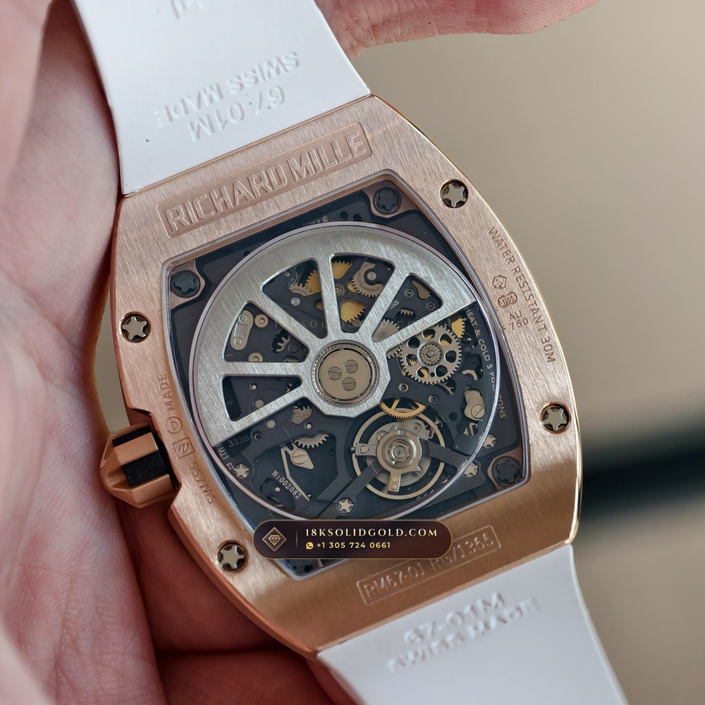 Richard Mille RM 67-01 Automatic Extra-Flat Skeleton 18K Rose Gold — Hallmarked Edition — Studio Gallery Plate VIII in 18K Rose Gold Au750 (73.8g Verified Mass, Richard Mille Cal. CRMA6 - Platinum Rotor)