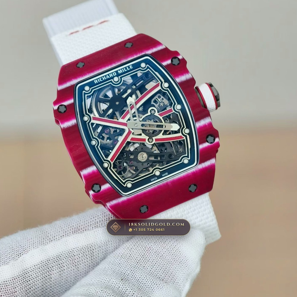 Richard Mille RM 67-02 Automatic Extra-Flat Mutaz Barshim Crimson Quartz TPT 5-Axis CNC Case — Salon Edition angle 2