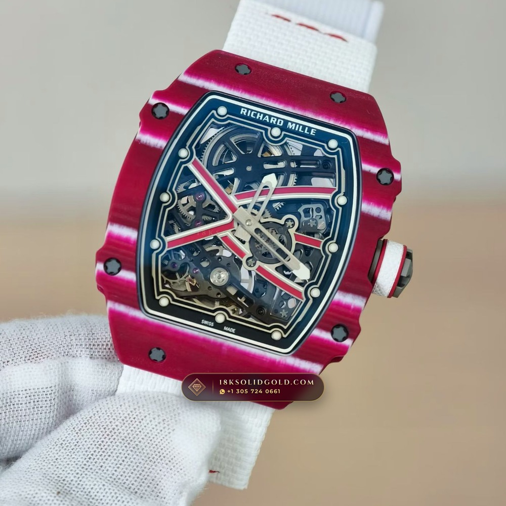 Richard Mille RM 67-02 Automatic Extra-Flat Mutaz Barshim Crimson Quartz TPT 5-Axis CNC Case — Salon Edition angle 3