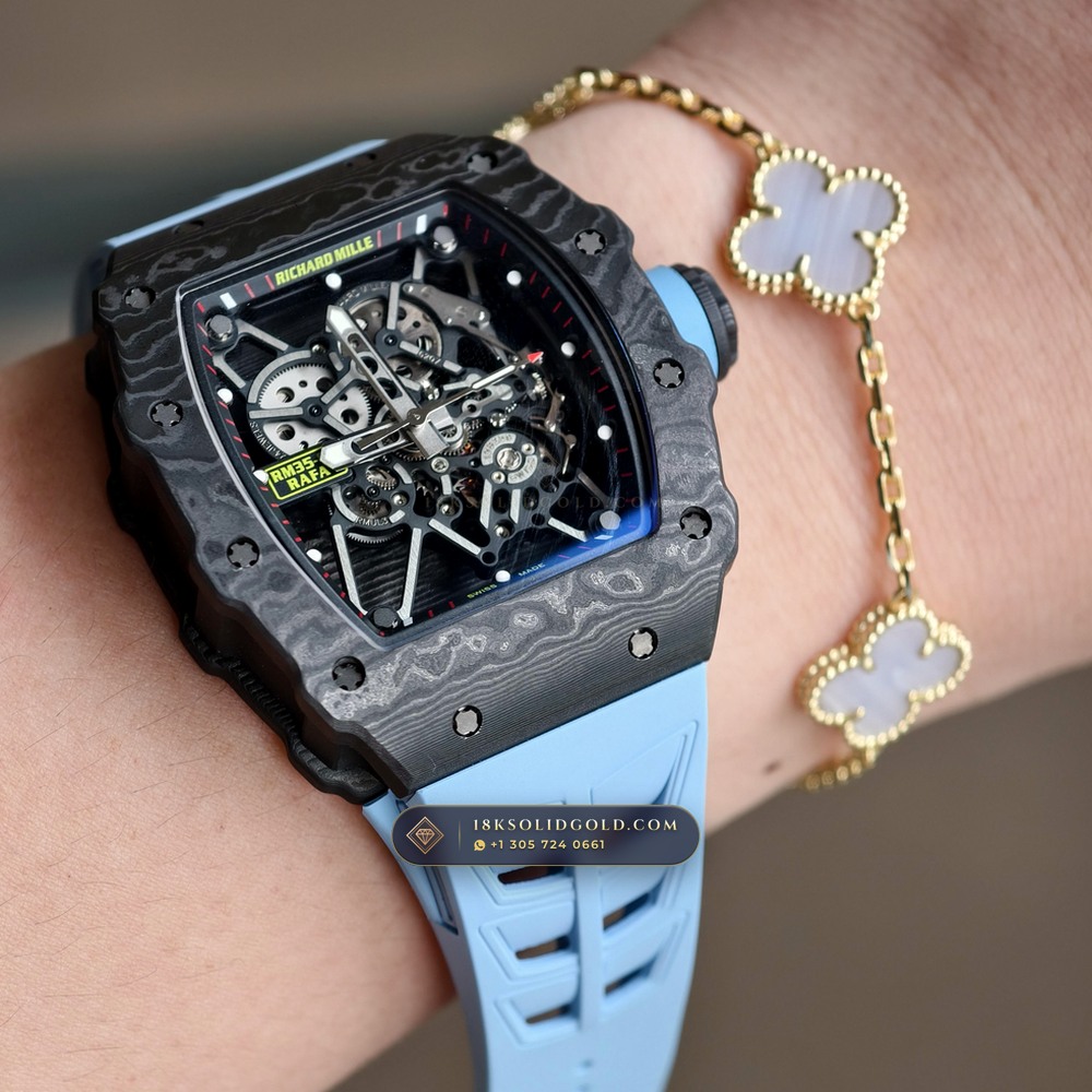 Richard Mille RM 35-01 Rafael Nadal Manual Winding Geneva Atelier Spec — Salon Edition — Studio Gallery Plate VII in Carbon TPT & Grade 5 Titanium (50.1g Verified Mass, Richard Mille Cal. RMUL3 Grade 5 Titanium Skeleton)