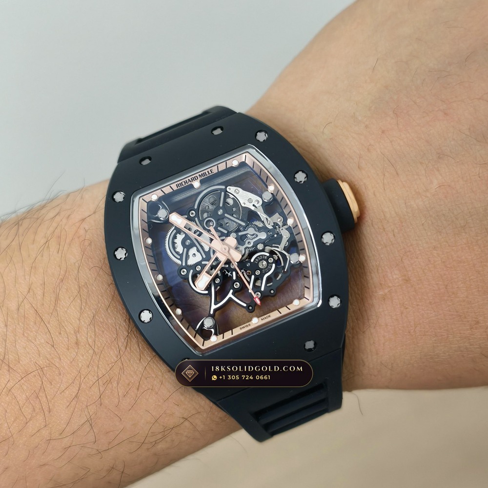 Richard Mille RM 055 Bubba Watson Manual Winding Asia Limited Edition 5-Axis CNC Case — Salon Edition — Studio Gallery Plate VII in ATZ White Ceramic & Grade 5 Titanium (66.3g Verified Mass, Richard Mille Cal. RMUL2 Grade 5 Titanium Skeleton)