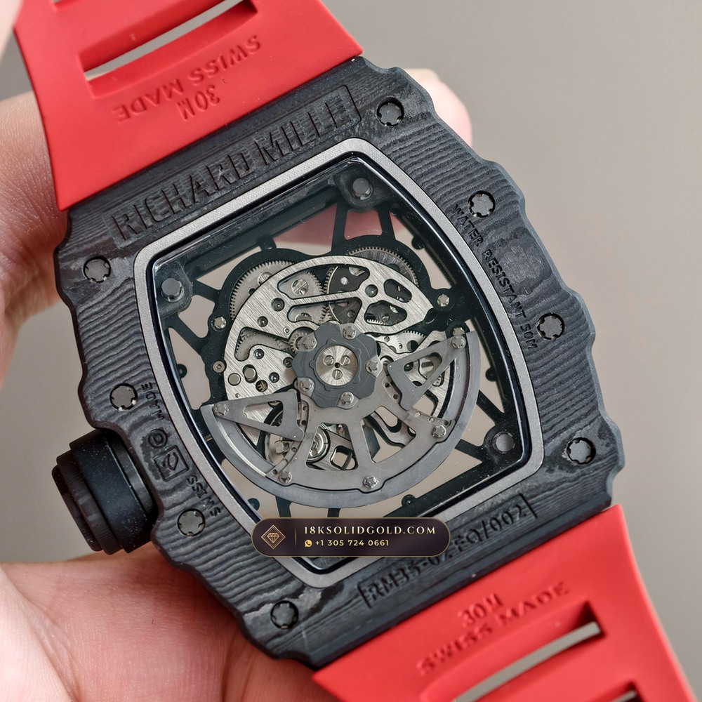 Richard Mille RM 35-02 Rafael Nadal Automatic Carbon TPT Skeleton — Salon Edition — Studio Gallery Plate VII in Carbon TPT & Grade 5 Titanium (50.2g Verified Mass, Richard Mille Cal. RMAL1 Variable-Geometry Rotor)