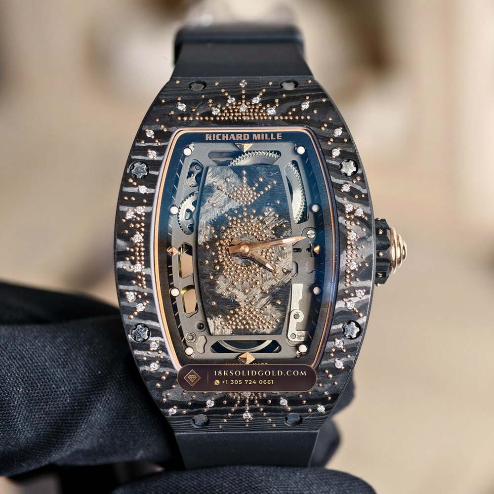 Richard Mille RM 07-01 Automatic Tonneau Dark Night Carbon TPT & Gold Leaf Geneva Atelier Spec — Salon Edition