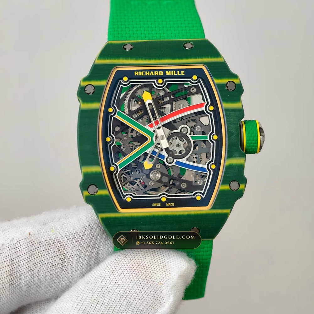 Richard Mille RM 67-02 Automatic Extra-Flat Wayde van Niekerk Green & Yellow Quartz TPT — Salon Edition angle 3