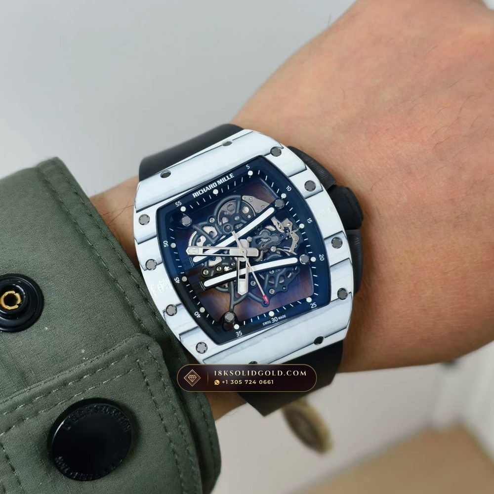 Richard Mille RM 61-01 Yohan Blake Asymmetric White Quartz TPT — Salon Edition — Studio Gallery Plate IX in Carbon TPT & Grade 5 Titanium (55.3g Verified Mass, Richard Mille Cal. RMUL2 Free-Sprung Skeleton)
