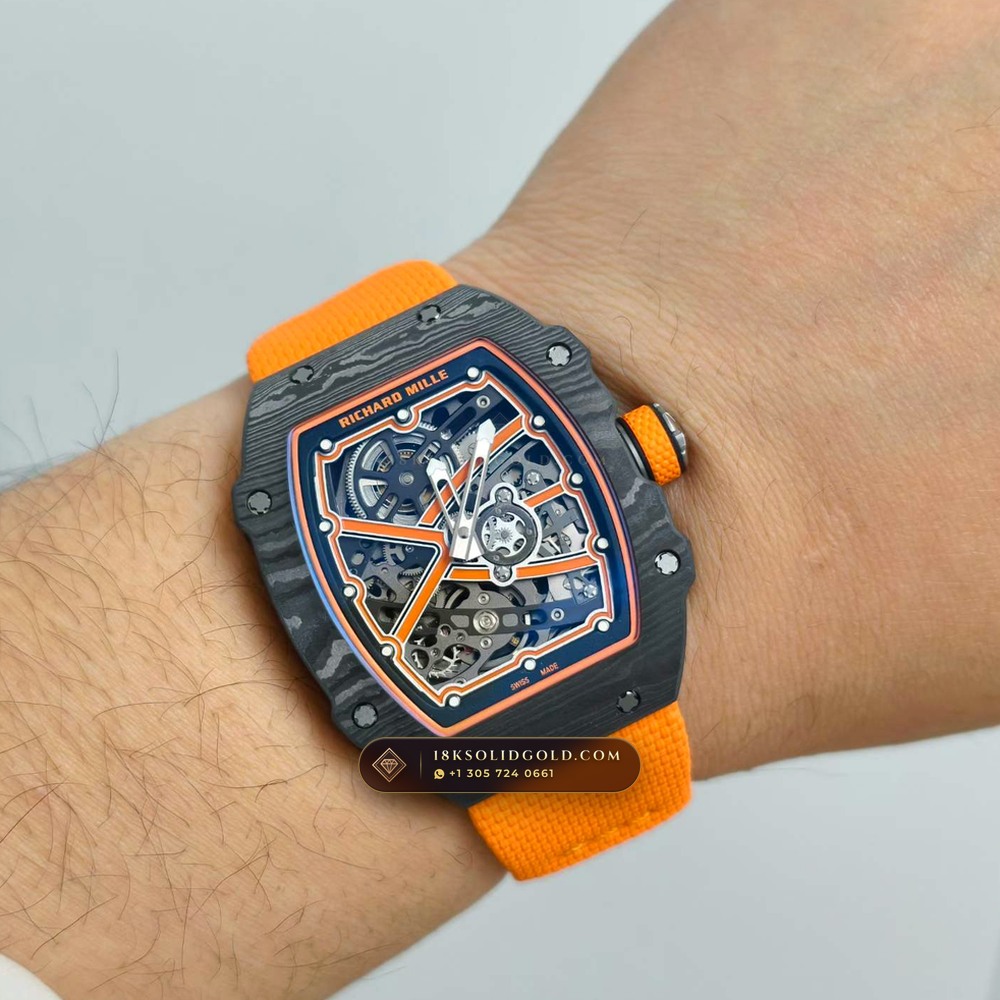 Richard Mille RM 67-02 Automatic Extra-Flat McLaren Flyback Chronograph — Salon Edition — Studio Gallery Plate VII in Carbon TPT & Grade 5 Titanium (33.3g Verified Mass, Richard Mille Cal. CRMA7 Skeletonized Titanium)