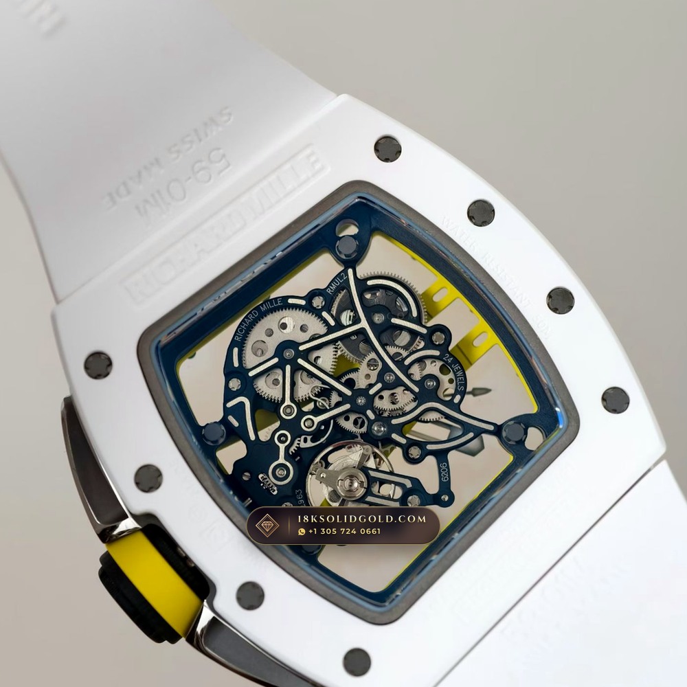 Richard Mille RM 61-01 Yohan Blake Asymmetric Hand-Chamfered Bevel Spec — Salon Edition — Studio Gallery Plate VIII in Carbon TPT & Grade 5 Titanium (55.4g Verified Mass, Richard Mille Cal. RMUL2 Free-Sprung Skeleton)