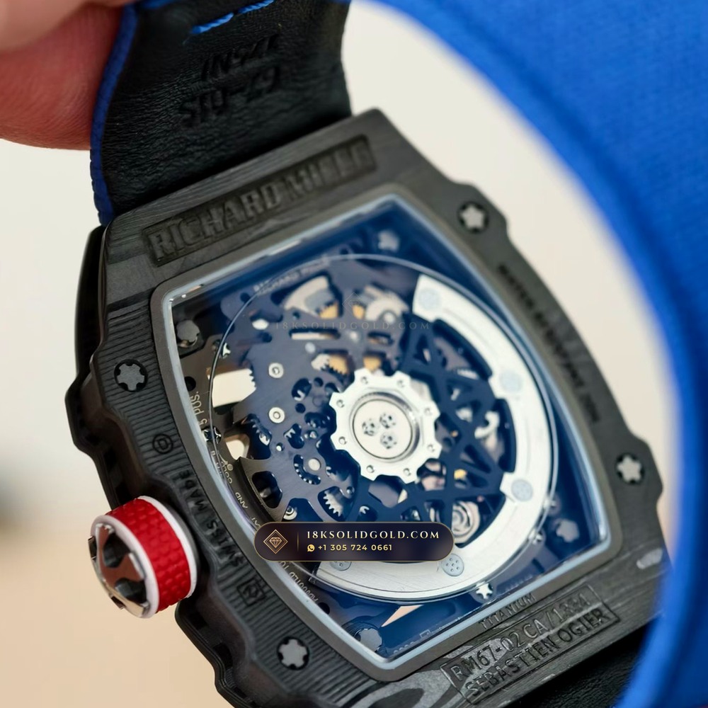 Richard Mille RM 67-02 Automatic Extra-Flat Sebastien Ogier Carbon TPT Sapphire Caseback Spec — Salon Edition — Studio Gallery Plate VII in Carbon TPT & Grade 5 Titanium (33.4g Verified Mass, Richard Mille Cal. CRMA7 Skeletonized Titanium)