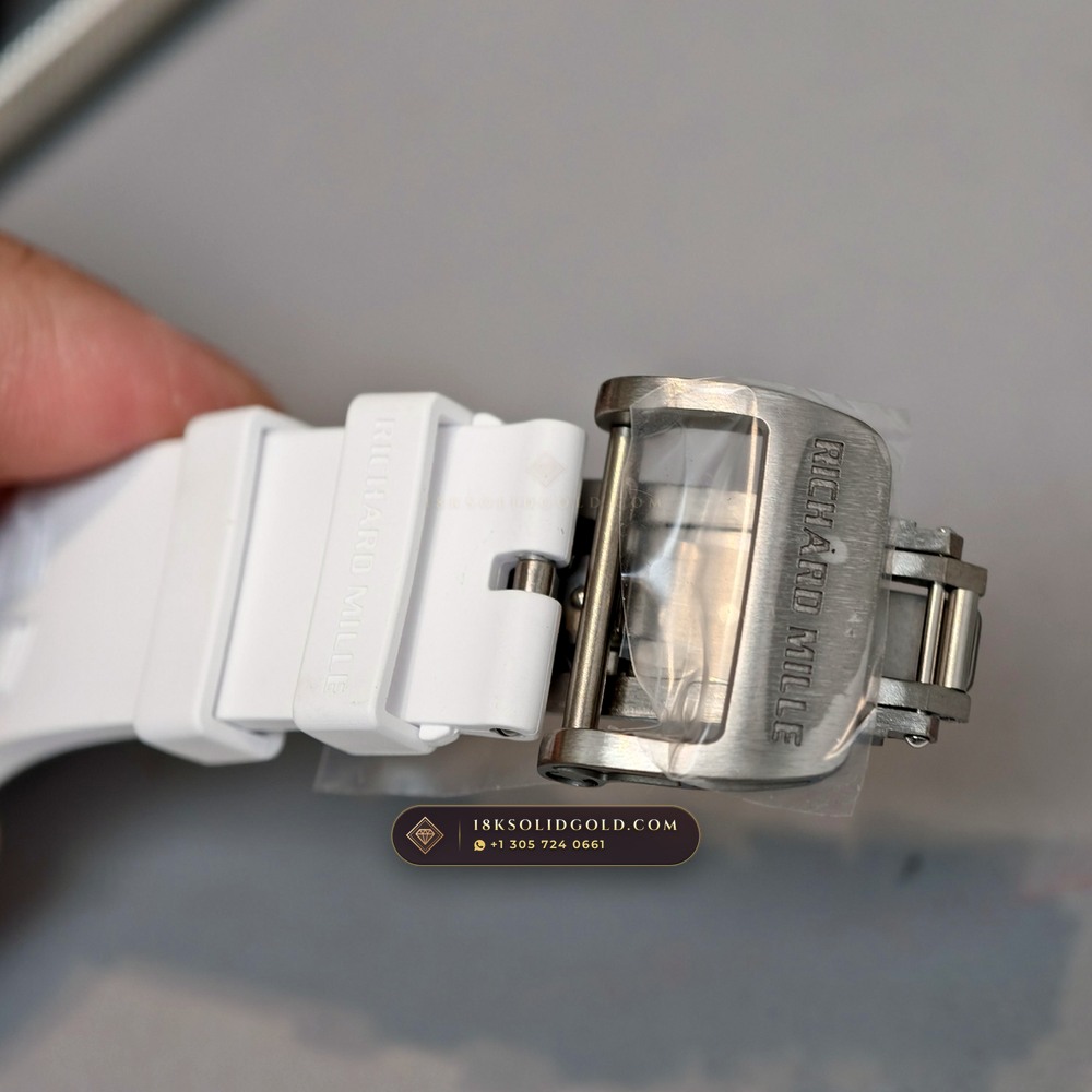 Richard Mille RM 055 Bubba Watson Manual Winding Master Watchmaker Spec — Salon Edition — Studio Gallery Plate X in ATZ White Ceramic & Grade 5 Titanium (66.9g Verified Mass, Richard Mille Cal. RMUL2 Grade 5 Titanium Skeleton)
