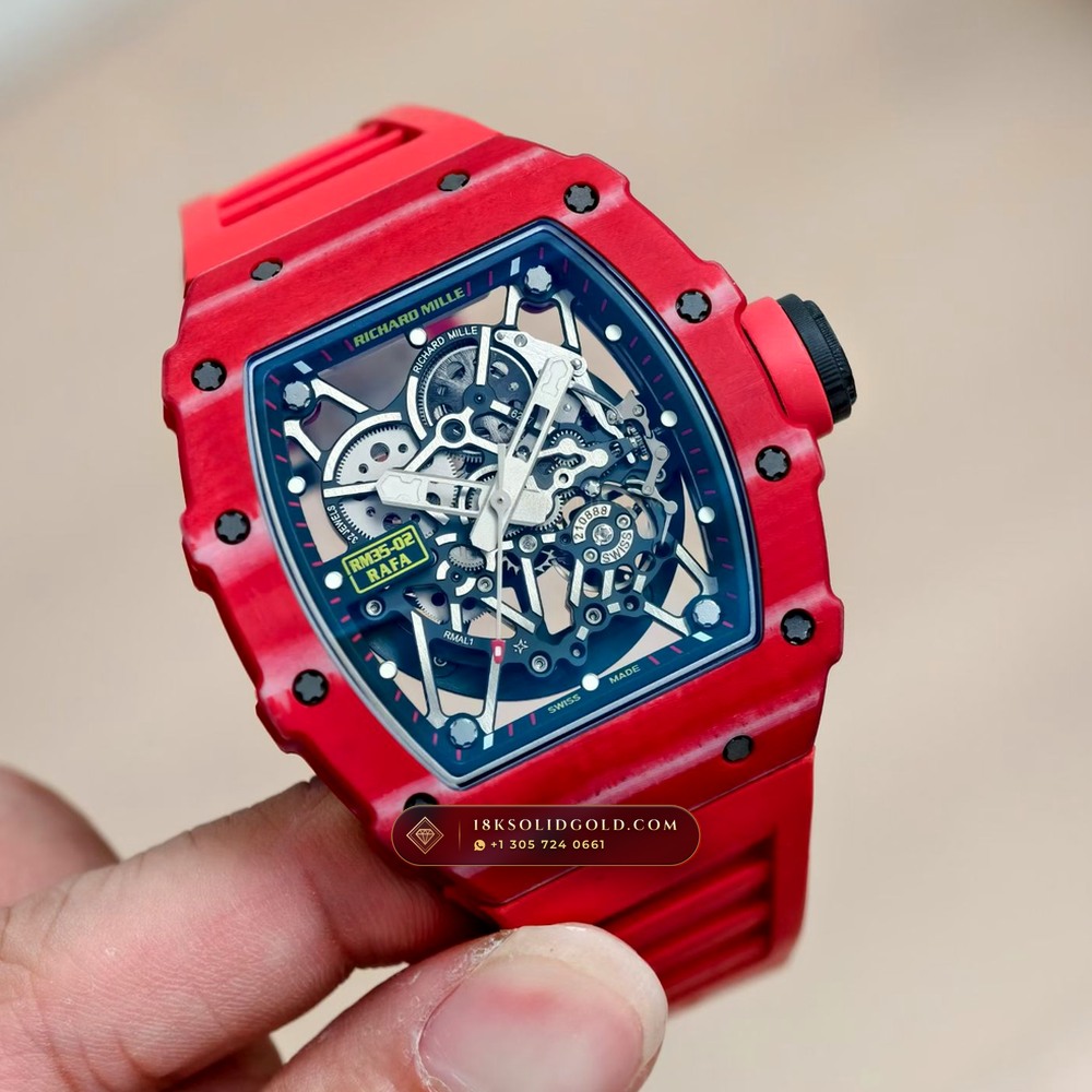 Richard Mille RM 35-02 Rafael Nadal Automatic Crimson Quartz TPT Geneva Atelier Spec — Salon Edition angle 2