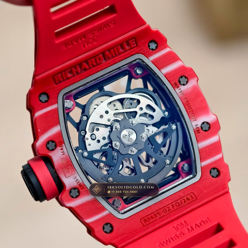 Richard Mille RM 35-02 Rafael Nadal Automatic Crimson Quartz TPT Geneva Atelier Spec — Salon Edition — Studio Gallery Plate VII in Carbon TPT & Grade 5 Titanium (50.3g Verified Mass, Richard Mille Cal. RMAL1 Variable-Geometry Rotor)