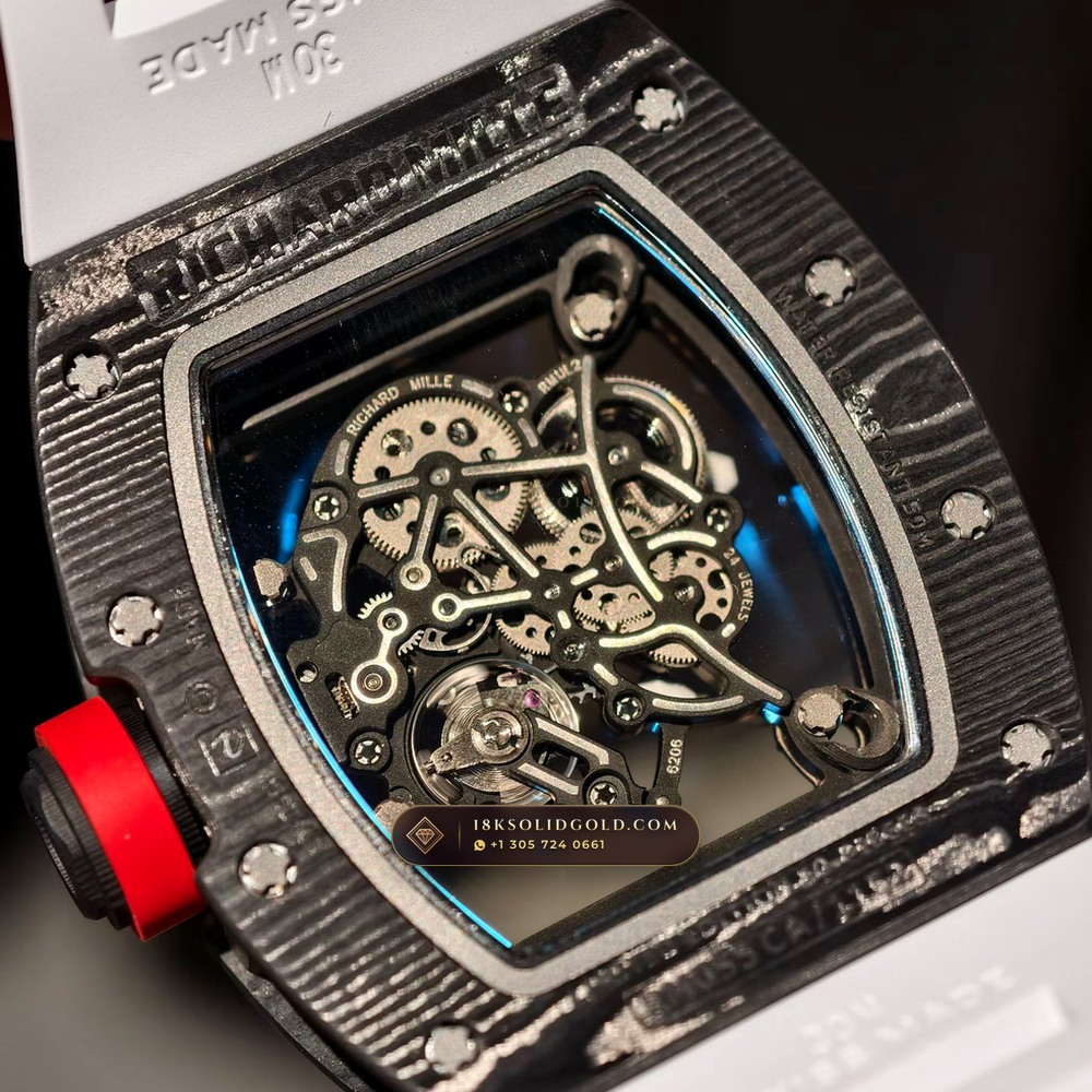 Richard Mille RM 055 Bubba Watson Manual Winding Japan Limited Edition 5-Axis CNC Case — Salon Edition — Studio Gallery Plate VII in Carbon TPT & Grade 5 Titanium (66.8g Verified Mass, Richard Mille Cal. RMUL2 Grade 5 Titanium Skeleton)