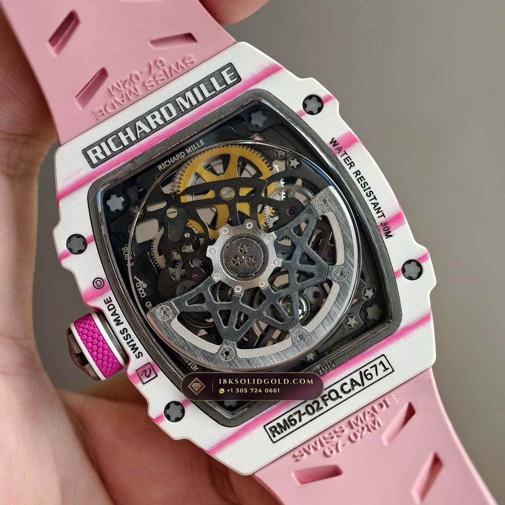 Richard Mille RM 67-02 Automatic Extra-Flat Pink Quartz TPT — Salon Edition — Studio Gallery Plate VII in Carbon TPT & Grade 5 Titanium (33.3g Verified Mass, Richard Mille Cal. CRMA7 Skeletonized Titanium)