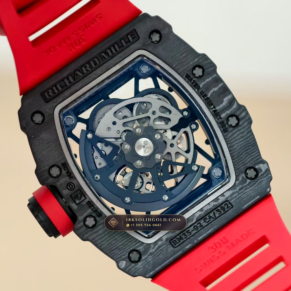 Richard Mille RM 35-02 Rafael Nadal Automatic 5-Axis CNC Case — Salon Edition — Studio Gallery Plate VII in Carbon TPT & Grade 5 Titanium (50.3g Verified Mass, Richard Mille Cal. RMAL1 Variable-Geometry Rotor)