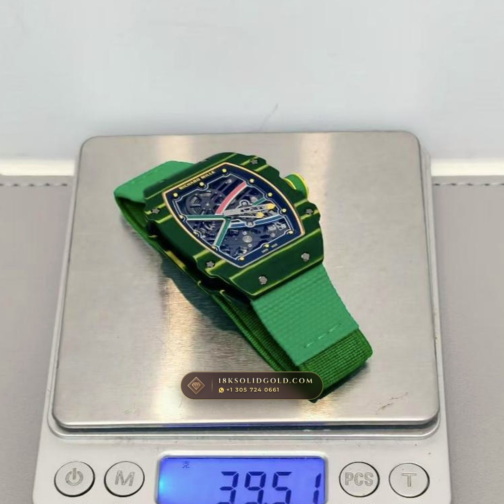 Richard Mille RM 67-02 Automatic Extra-Flat Wayde van Niekerk Green & Yellow Quartz TPT Geneva Atelier Spec — Salon Edition — Studio Gallery Plate VIII in Carbon TPT & Grade 5 Titanium (33.3g Verified Mass, Richard Mille Cal. CRMA7 Skeletonized Titanium)