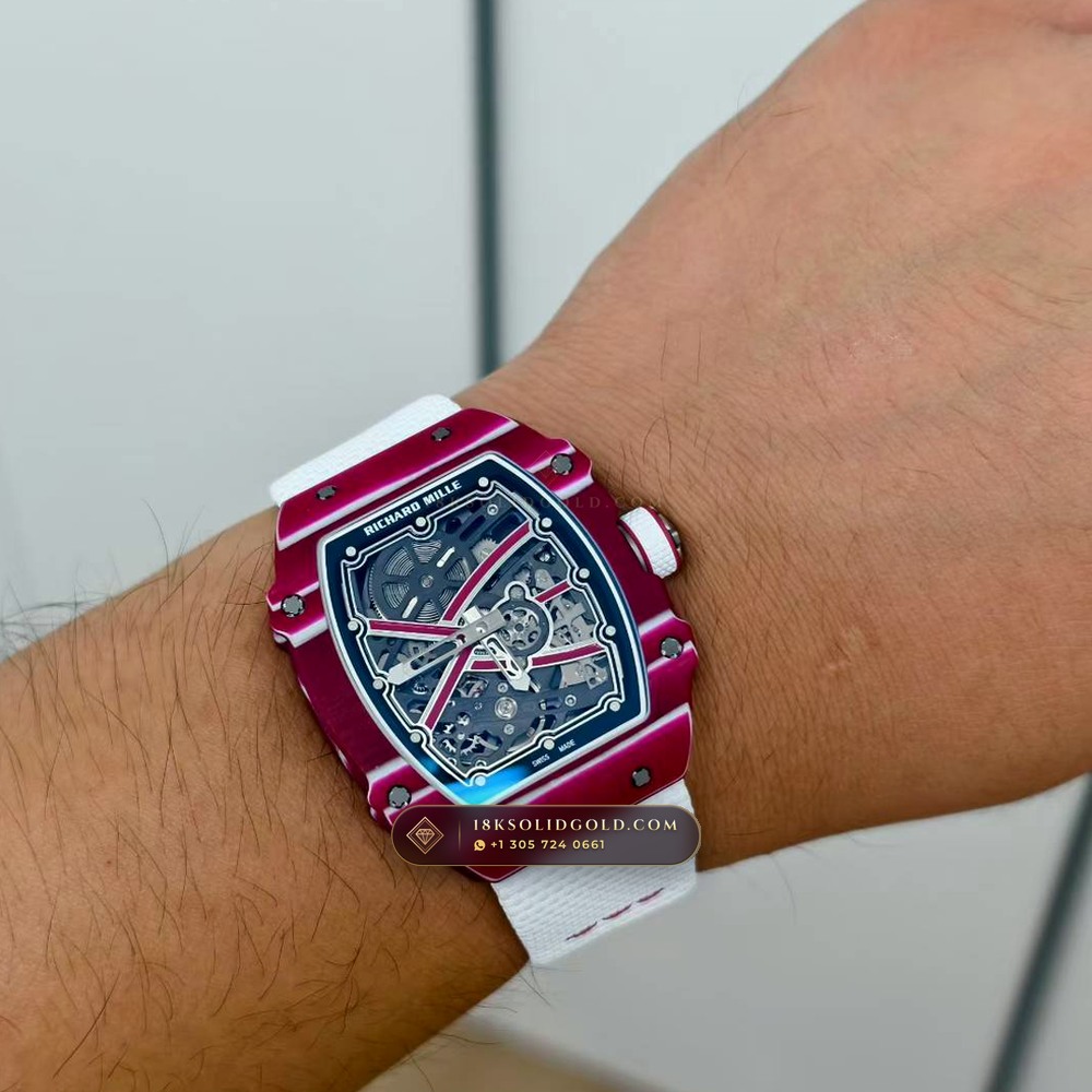 Richard Mille RM 67-02 Automatic Extra-Flat Mutaz Barshim Crimson Quartz TPT Hand-Chamfered Bevel Spec — Salon Edition — Studio Gallery Plate VII in Carbon TPT & Grade 5 Titanium (33.3g Verified Mass, Richard Mille Cal. CRMA7 Skeletonized Titanium)