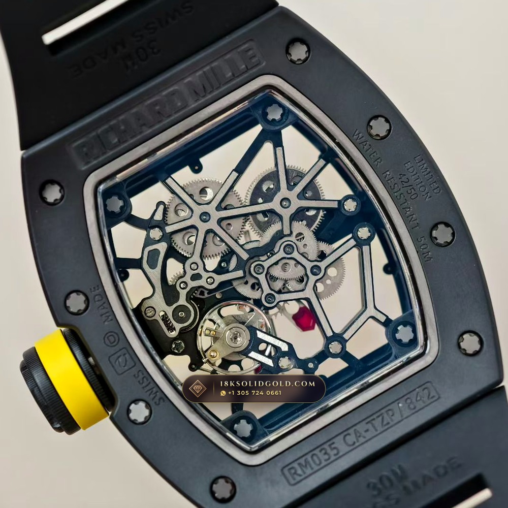 Richard Mille RM 35-02 Rafael Nadal Automatic Americas Limited Edition Reference RM 035 — Salon Edition — Studio Gallery Plate VII in Carbon TPT & Grade 5 Titanium (50.7g Verified Mass, Richard Mille Cal. RMAL1 Variable-Geometry Rotor)