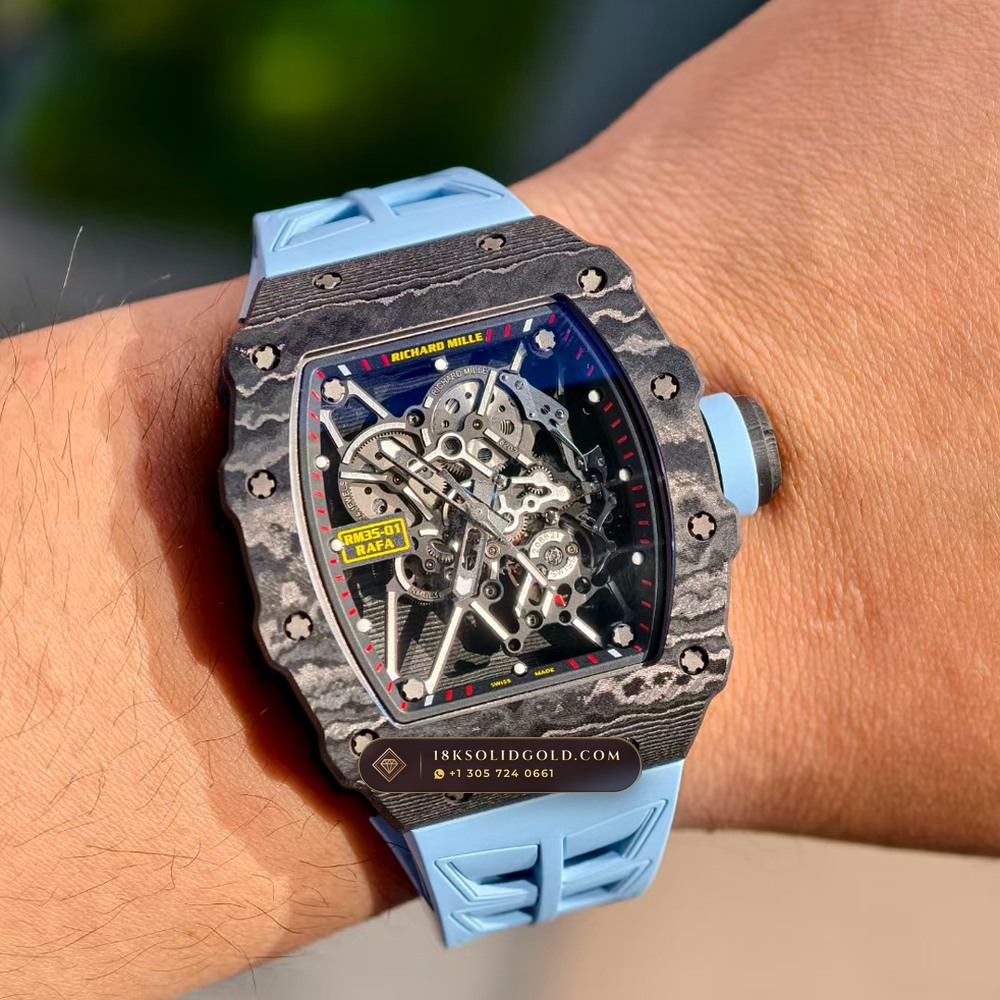 Richard Mille RM 35-01 Rafael Nadal Manual Winding Monte-Carlo Showroom Spec — Salon Edition — Studio Gallery Plate VIII in Carbon TPT & Grade 5 Titanium (50.6g Verified Mass, Richard Mille Cal. RMUL3 Grade 5 Titanium Skeleton)