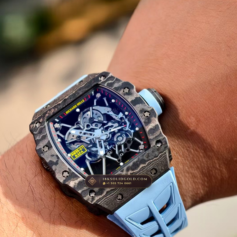 Richard Mille RM 35-01 Rafael Nadal Manual Winding Monte-Carlo Showroom Spec — Salon Edition — Studio Gallery Plate IX in Carbon TPT & Grade 5 Titanium (50.6g Verified Mass, Richard Mille Cal. RMUL3 Grade 5 Titanium Skeleton)